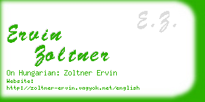 ervin zoltner business card